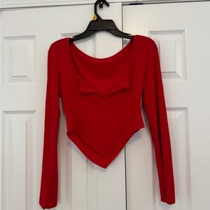 Red Long Sleeve Women's Top